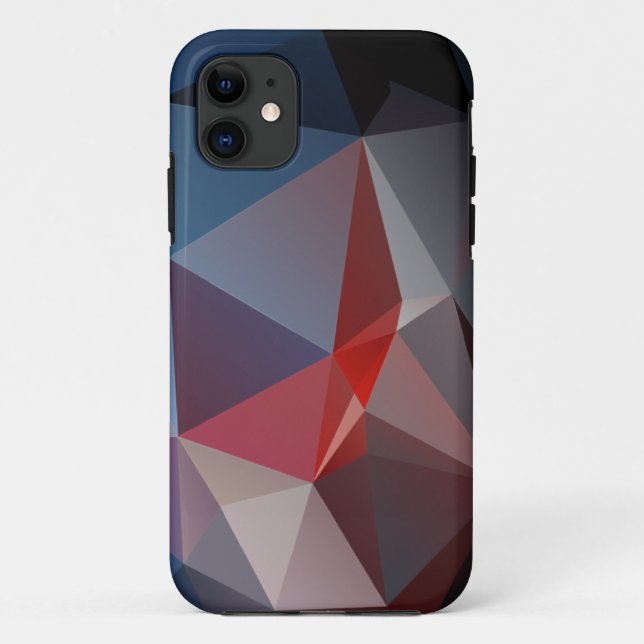 Blues and Reds Abstract Pyramid Art Case-Mate iPho iPhone Case (Back)