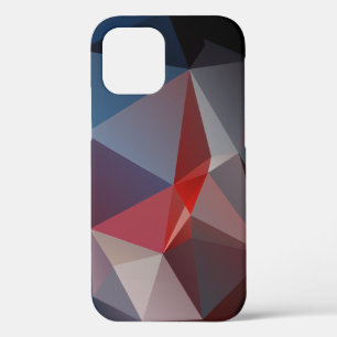 Blues and Reds Abstract Pyramid Art iPhone 12 Case