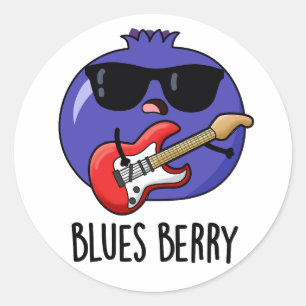 Blues Berry Funny Fruit Pun  Classic Round Sticker