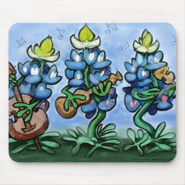 Blues Bonnets Mouse Pad (Front)