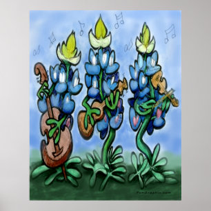 Blues Bonnets Poster