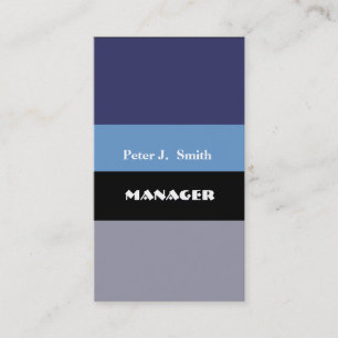 Blues Colour Block Classy Professional Navy Blue Business Card