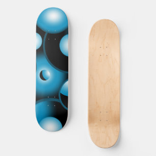 Blues Concentric Circle Orbital Abstract Art  Skateboard