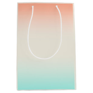 Blues Coral Linen Blends  Medium Gift Bag