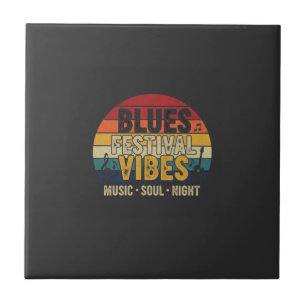 Blues Festival Vibes Vintage Sunset Music Tile