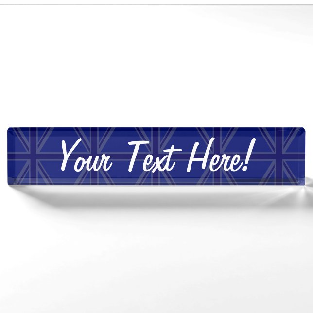 Blues for a Union Jack British Flag Nameplate (Front)