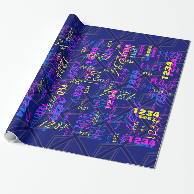 Blues for a Union Jack British Flag Wrapping Paper (Unrolled)