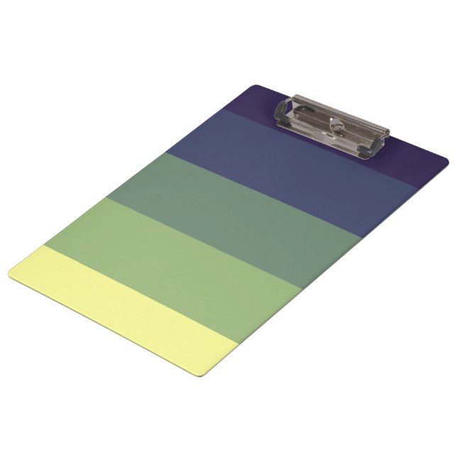 Blues + Greens Colour Block Stripe Clipboard (Angled)