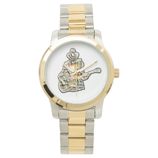 Blues Guitarist – Feel the Music Art Watch (Front)