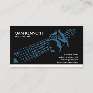 Blues Guitarist Music Teacher Motif Business Card