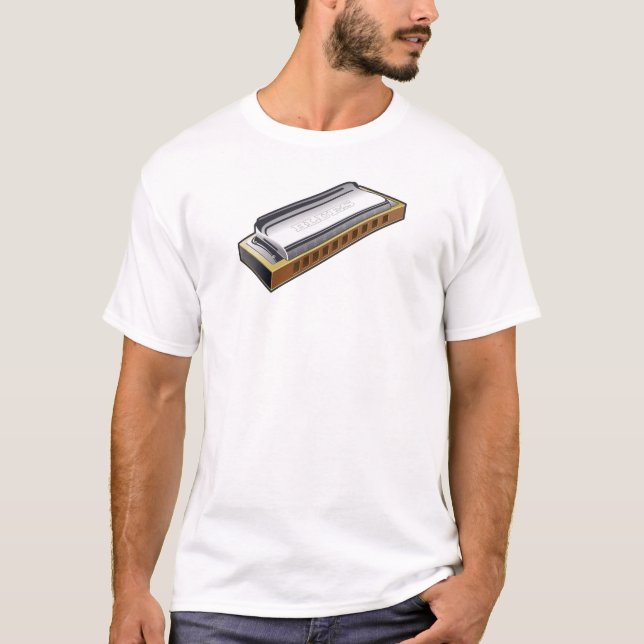 Blues Harmonica - Tshirt light (Front)