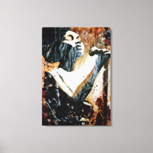 Blues In Brown on Stretched Canvas Print