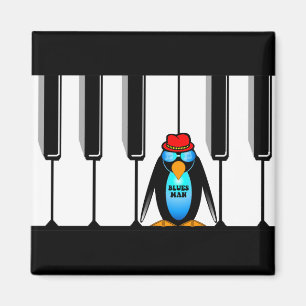 blues man piano magnet