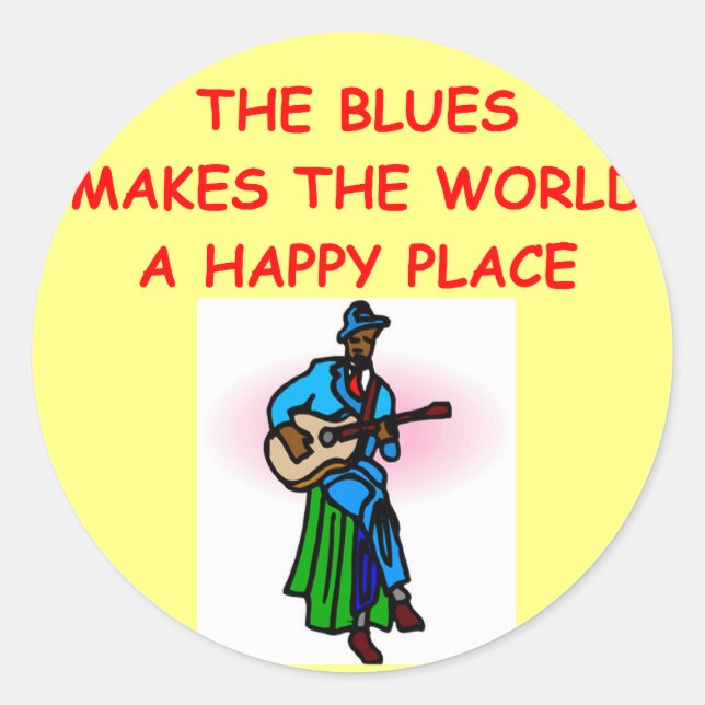 blues music classic round sticker (Front)