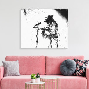 Blues Music Guitar Player and Band on Stage Canvas Print