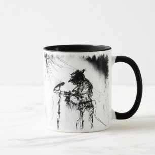 Blues Music Guitar Player and Band on Stage Mug