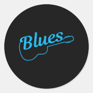 Blues Music Guitar Player Guitarist Vintage Classic Round Sticker