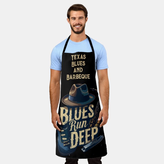 Blues Music Retro Aesthetic Vintage Jazz Apron (Worn)