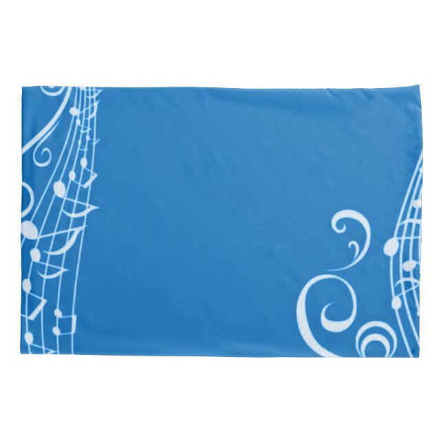 Blues Musical Notes Inspiration Pillowcase (Back)