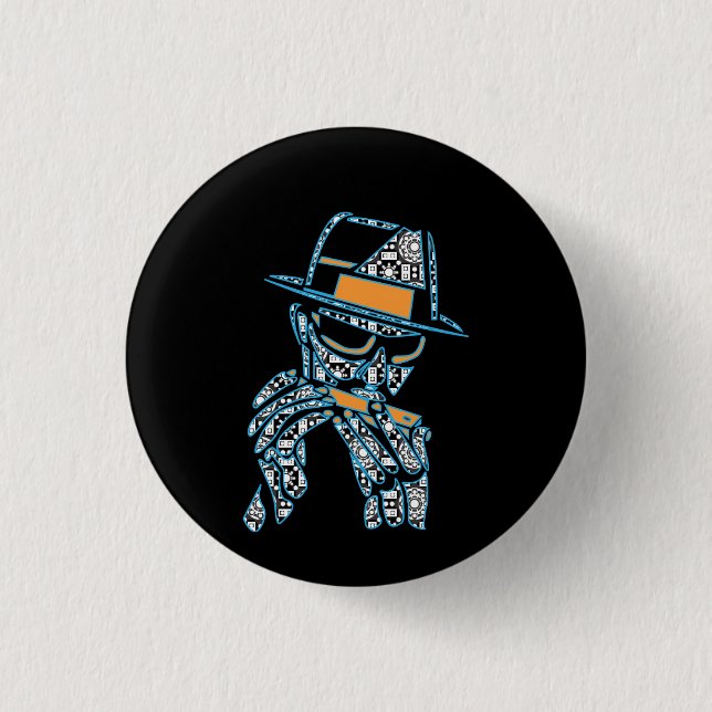 blues musician 1 inch round button (Front)
