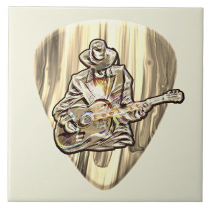 Blues Musician behind Pick - Feel the music        Tile