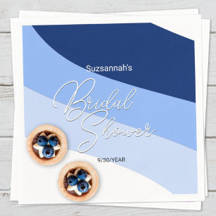 Blues Navy Carolina Robins Egg Horizontal Streams Napkin