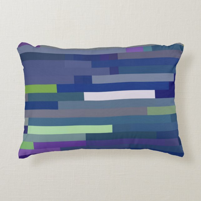 Blues Palette Colour Bricks Pattern Decorative Pillow (Front)