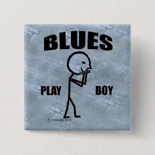 Blues Play Boy 2 Inch Square Button