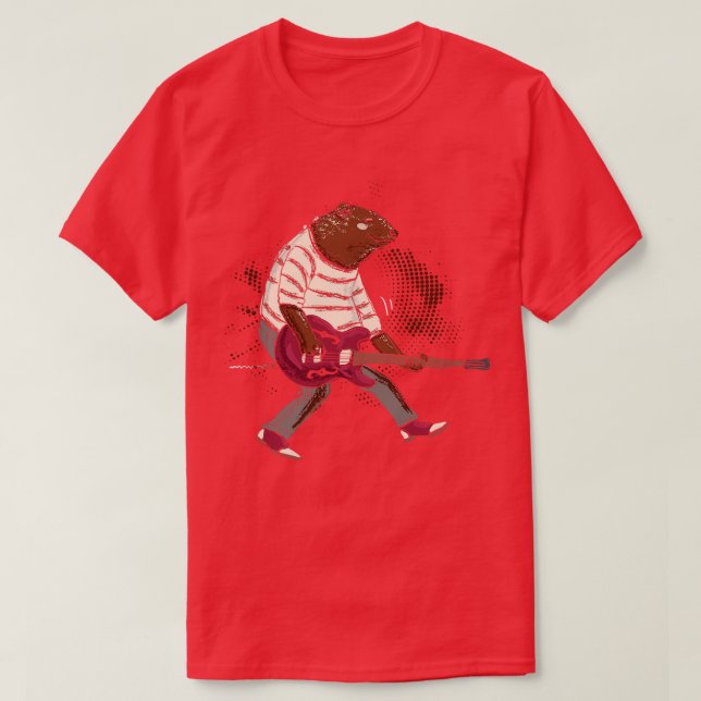 Blues Playing Bear T-Shirt (Design Front)