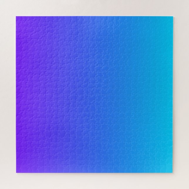 Blues & Purple | Modern Colour Gradient Ombre Jigsaw Puzzle (Horizontal)