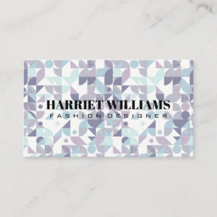 Blues Purples Geometric Patterns Business Card