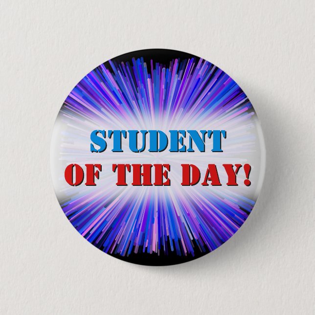 Blues & Purples Line Burst Pattern 2 Inch Round Button (Front)
