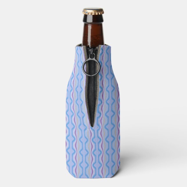 Blues & Purples Retro Bottle Cooler (Bottle Back)