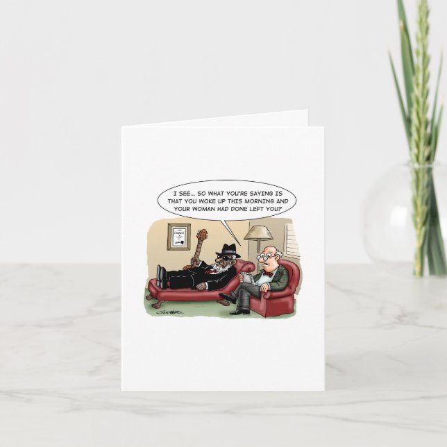 Blues singer in therapy card (Front)