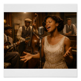 Blues Singer’s First Record Recording Poster