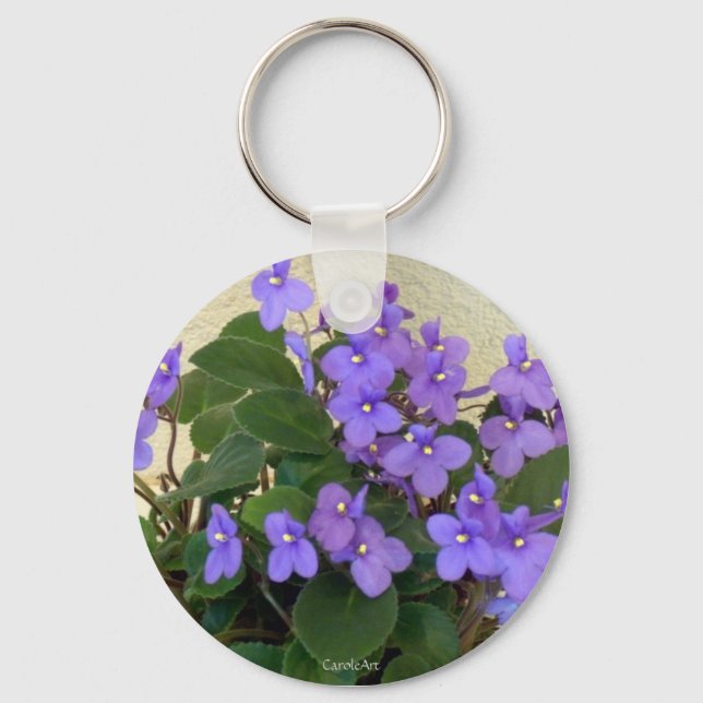 Bluest Blue Violets Keychain (Front)