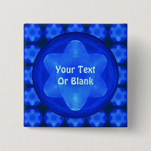 Bluestar Fractal 2 Inch Square Button
