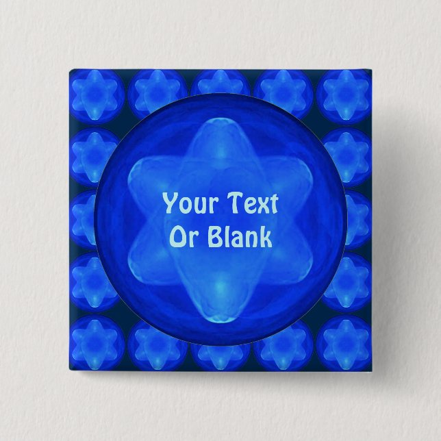 Bluestar Fractal 2 Inch Square Button (Front)