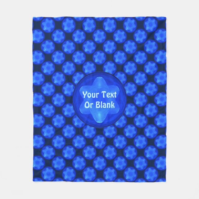Bluestar Fractal Fleece Blanket (Front)