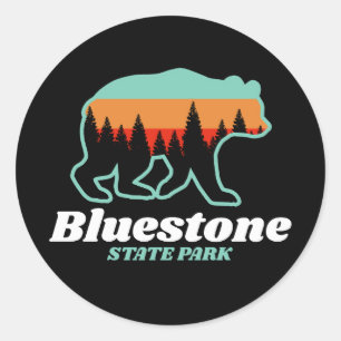 Bluestone State Park West Virginia Bear Retro  Classic Round Sticker