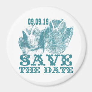 Bluestone Teal Western Horse Ranch Farm Wedding Magnet