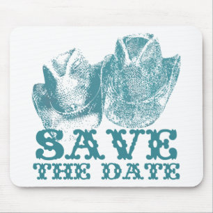 Bluestone Teal Western Horse Ranch Farm Wedding Mouse Pad