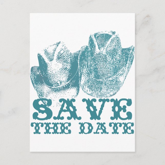 Bluestone Teal Western Horse Ranch Farm Wedding Postcard (Front)