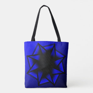 Bluesy Blue Gradient Star Bow Tote Bag
