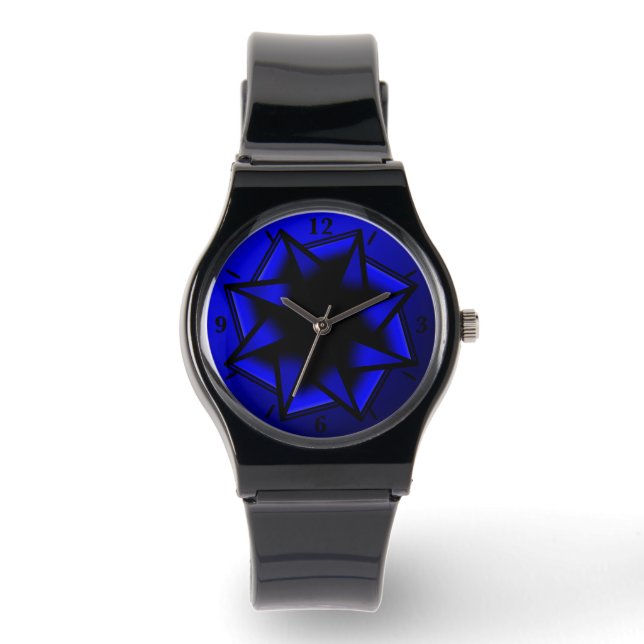 Bluesy Blue Gradient Star Bow Watch (Front)