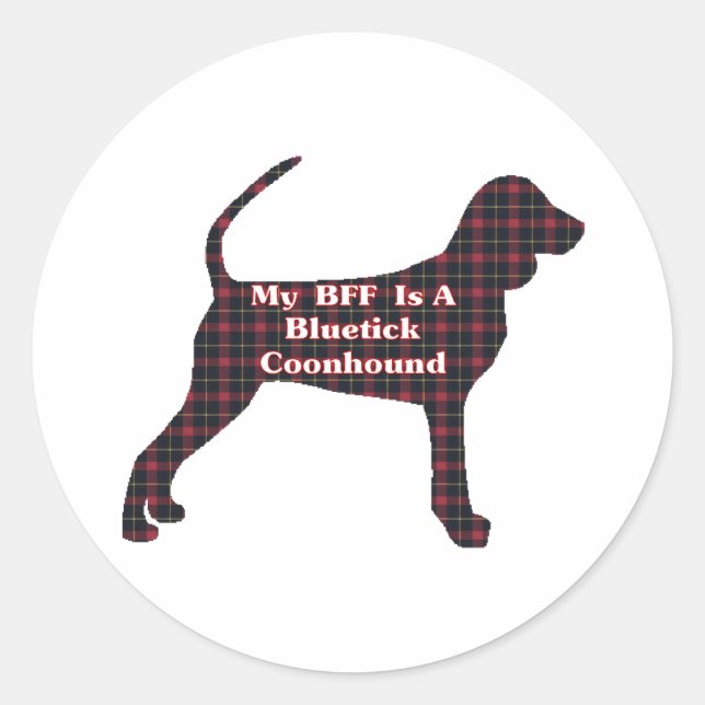 Bluetick Coonhound BFF Sticker (Front)