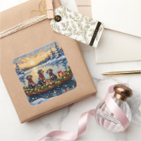 Bluetick Coonhound Christmas Boat Holiday