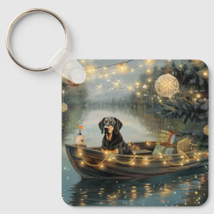 Bluetick Coonhound Christmas Festive Voyage Keychain
