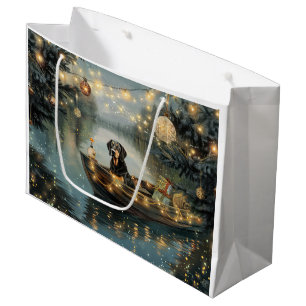 Bluetick Coonhound Christmas Festive Voyage Large Gift Bag