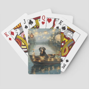 Bluetick Coonhound Christmas Festive Voyage Playing Cards